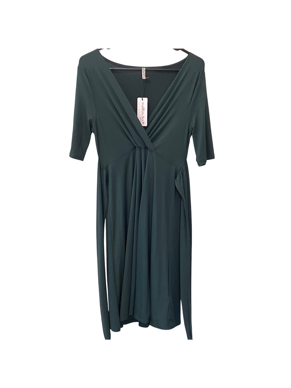 Mother Bee Hunter Green Super Soft Maternity Dress Women's Size Medium Indie NWT